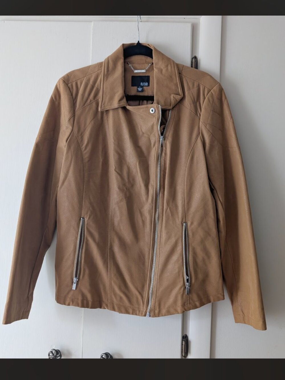 a.n.a Camel Faux Leather Moto Jacket